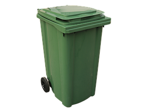Пластиковый мусорный бак, контейнер ТБО 120 л с крышкой на колесах (зеленый, синий, серый, желтый) Турция, фото 3