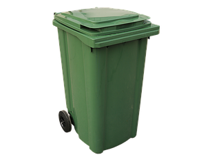 Пластиковый мусорный бак, контейнер ТБО 120 л с крышкой на колесах зеленый, синий, серый, желтый, фото 2