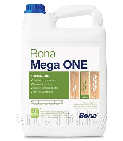 Паркетный лак на водной основе Bona Mega ONE 5 л., фото 2