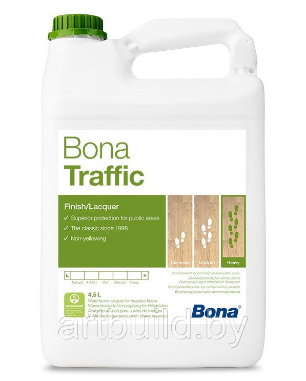 Водный двухкомпонентный полиуретановый лак для пола Bona Traffic (4.95 л.)