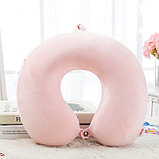 Подушка для путешествий "Однотонная", Memory Foam (розовая), фото 5