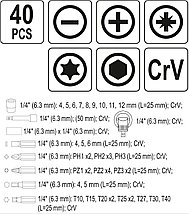 Набор инструмента, трещотка + биты и головки (40пр.), фото 3
