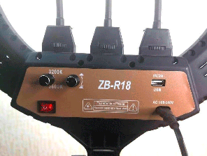Кольцевая лампа светодиодная Профи ZB-R18 диаметр 46см + штатив 2,1 м+ 3 держателя + Подарок Сумка, фото 2
