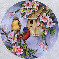 Схемы для вышивания бисером "Птичий домик".