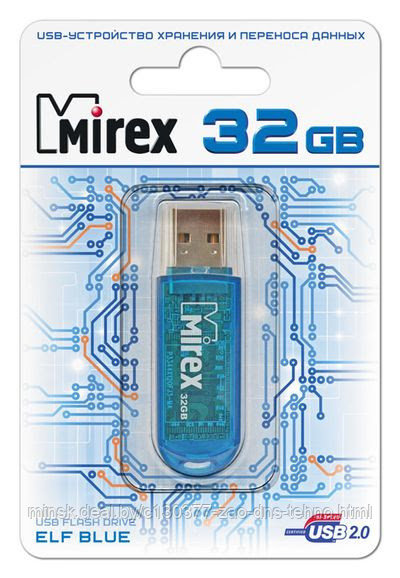 32Gb USB FlashDrive Mirex ELF BLUE - фото 1 - id-p117108028