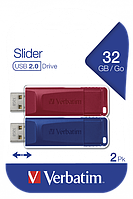 32Gb х 2 USB 2.0 FlashDrive Verbatim Slider 2 шт