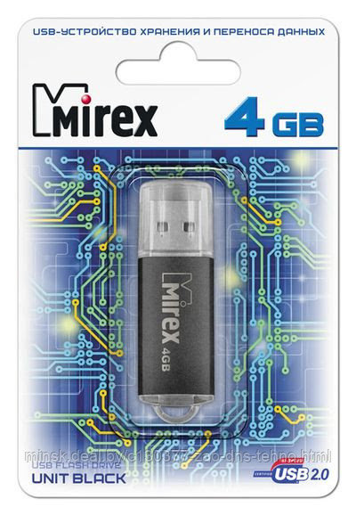 4Gb USB FlashDrive Mirex UNIT BLACK - фото 1 - id-p117108038