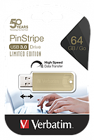 64Gb USB 3.0 FlashDrive Verbatim SnG Pinstripe Gold