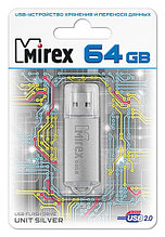 64Gb USB FlashDrive Mirex UNIT SILVER