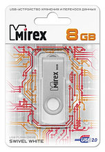 8Gb USB FlashDrive Mirex SWIVEL WHITE