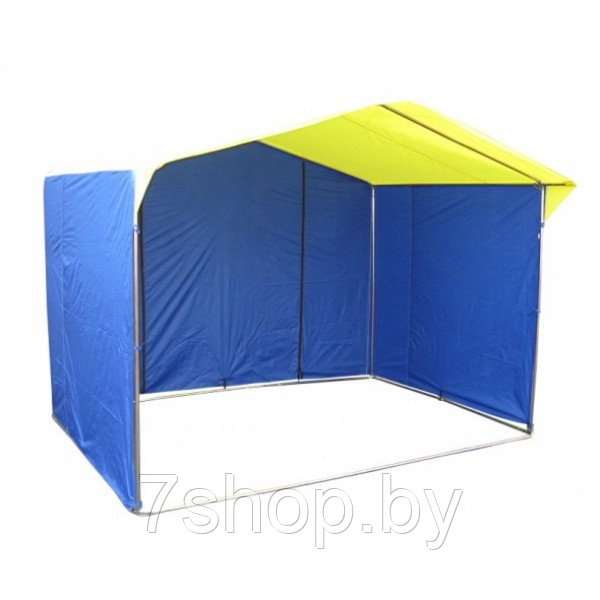 Торговая палатка Домик 2х2 м труба 25 мм тент ПВХ желтый/синий - фото 1 - id-p116895671