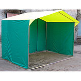 Торговая палатка Домик 3х2 м труба 25 мм тент ПВХ желтый/зеленый, фото 3