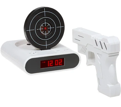 Будильник-мишень Gun Alarm Clock Белый - фото 10 - id-p117129854