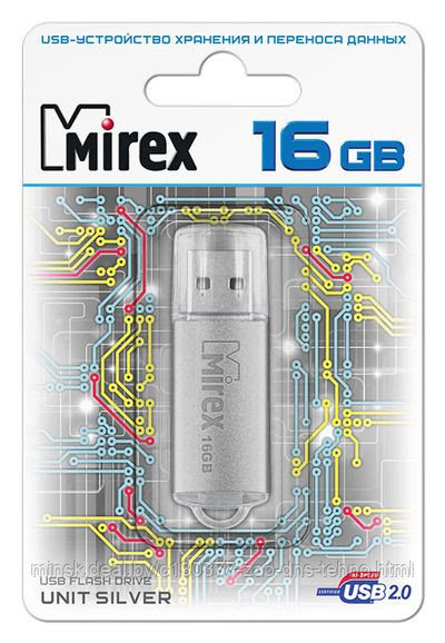 16Gb USB FlashDrive Mirex UNIT SILVER