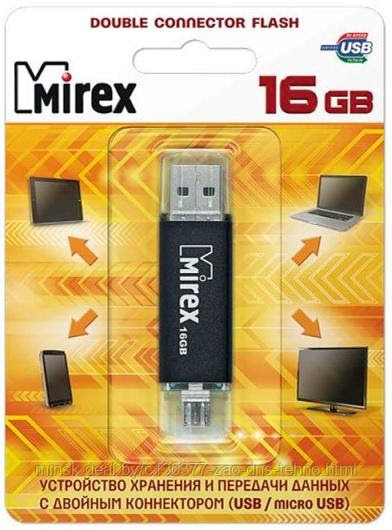 16Gb USB/microUSB FlashDrive Mirex SMART BLACK с двойным разъёмом