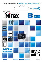 SD Card Micro 8Gb Mirex без адаптера 13612-MCROSD08