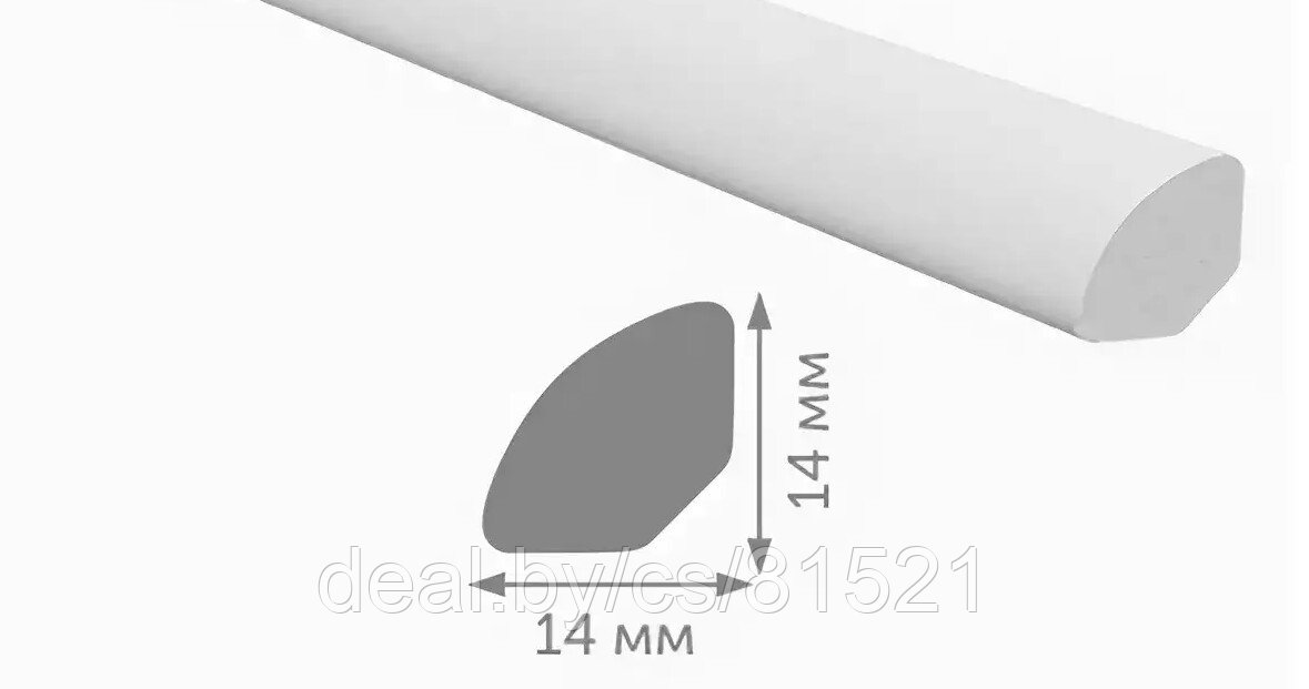 Угол внутренний округлый 14×14мм Клён белый