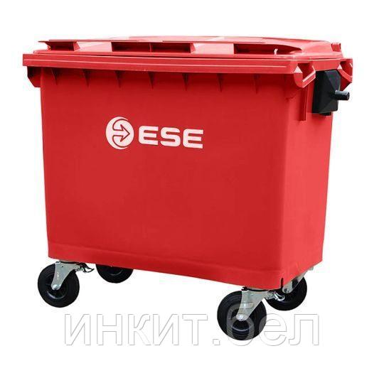 Пластиковый контейнер для мусора 660 л красный, ESE