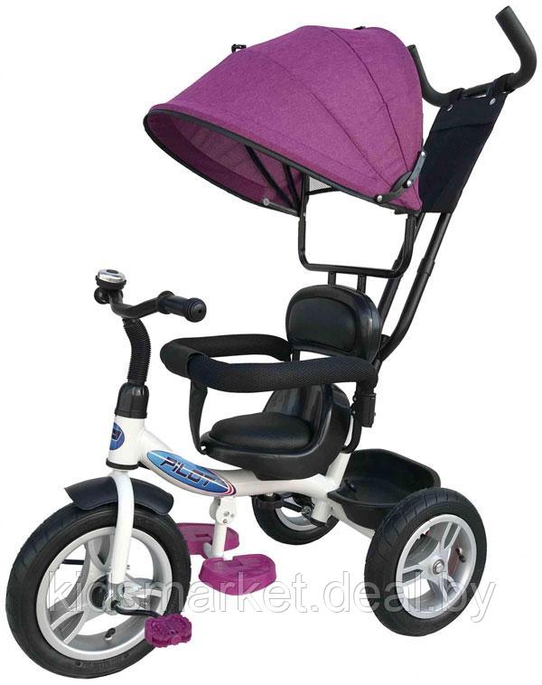 Велосипед детский Trike Pilot 2020 надувные колеса 12" и 10" цвет фиолетовый