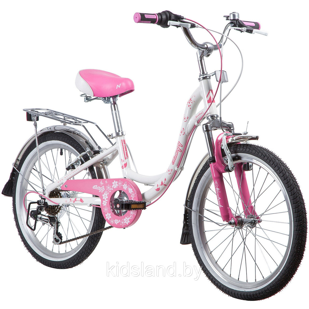 Велосипед Novatrack Butterfly V 20" (бело-розовый) - фото 2 - id-p117161855