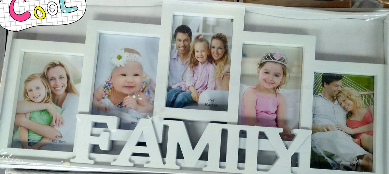 Коллаж фоторамка мультирамка семья Family 5 в 1