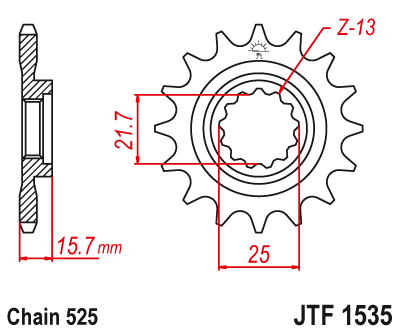 Звездочка ведущая JTF1535.15 зубьев