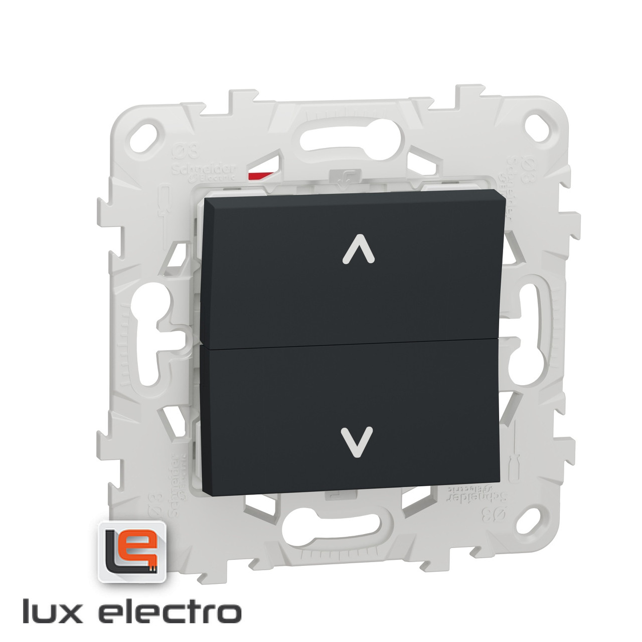 Выключатель для жалюзи кнопочный  двухклавишный UNICA NEW Schneider Electric, антрацит