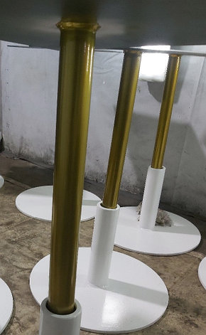Хромирование и полимерный окрас подстолий (основание столов в золото), фото 2