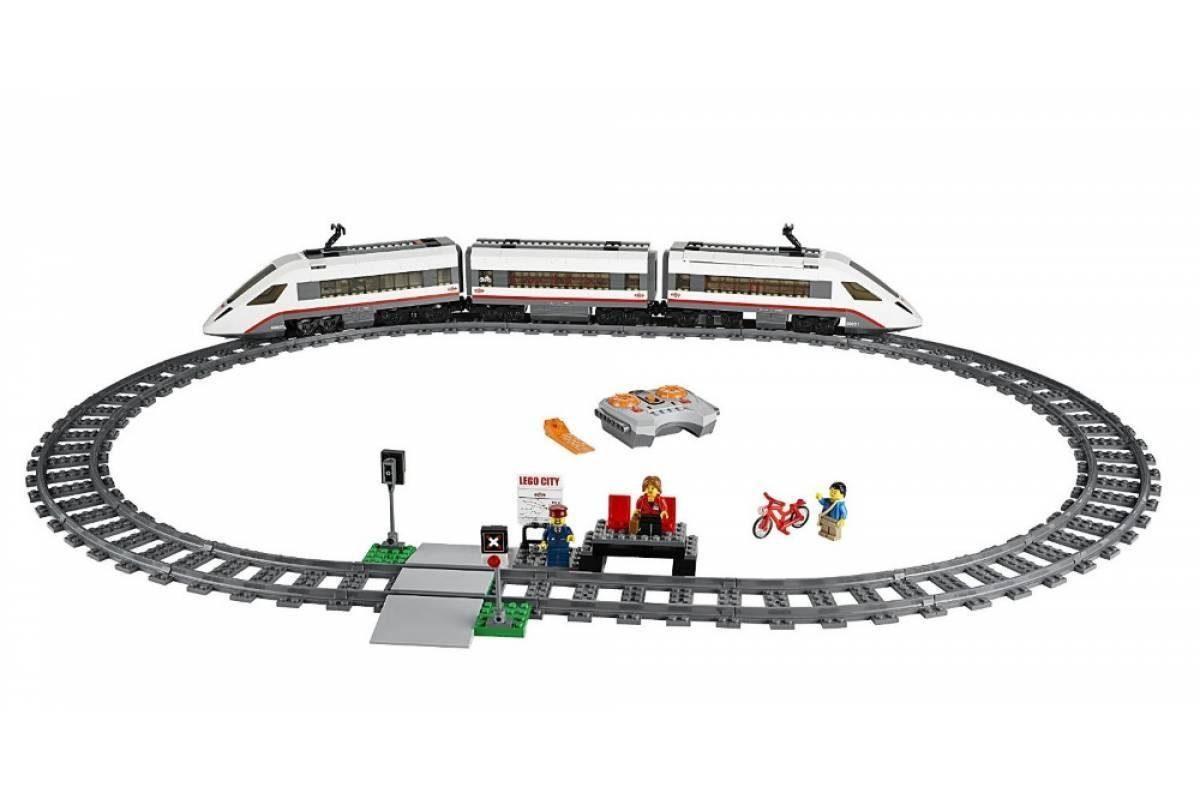 Конструктор Скоростной пассажирский поезд на радиоуправлении, Lepin 02010, аналог Лего поезд 60051 - фото 3 - id-p117197785