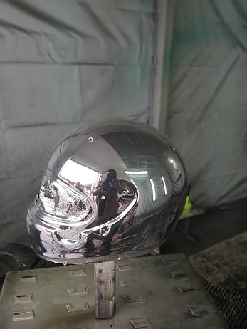 Хромирование мотоциклетного шлема (хромированный шлем Arai), фото 2