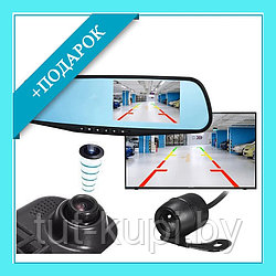 Зеркало-видеорегистратор Vehicle Blackbox  с камерой заднего вида DVR + флешка в подарок (ХИТ!)