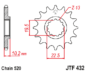 Звездочка ведущая JTF432.13 зубьев