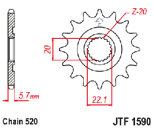 Звездочка ведущая JTF1590.13 зубьев