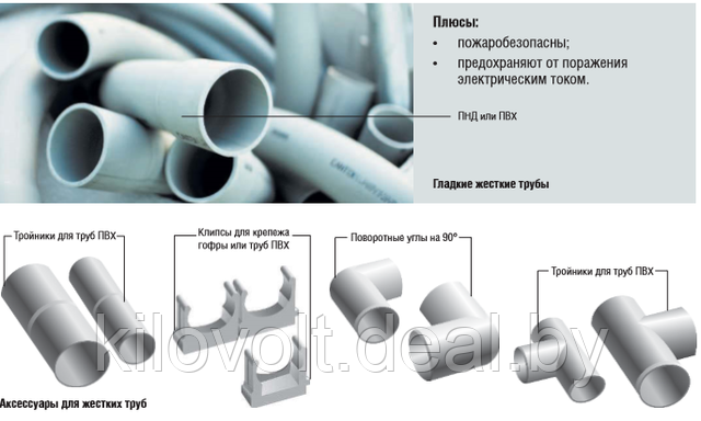 Гладкие трубы ПВХ  и аксессуары