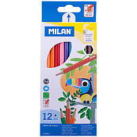 Карандаши Milan "211", 12цв., заточен., картон, европодвес, арт. 80012(работаем с юр лицами и ИП)