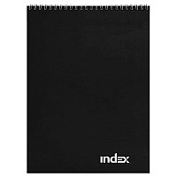 Блокнот INDEX, серия Office classic, на гребне, ассорти ., ламиниров. обл., ф. А4, 60, цвет черный(работаем с