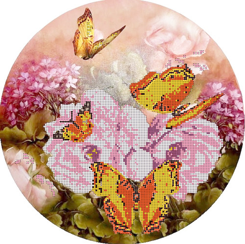 Схемы для вышивания бисером "Бабочки на цветах".