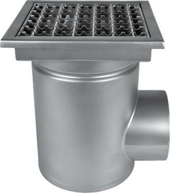 Трап из нержавеющей стали профессиональный с квадратной решеткой ATT Inox Drain W400/200H1, фото 2