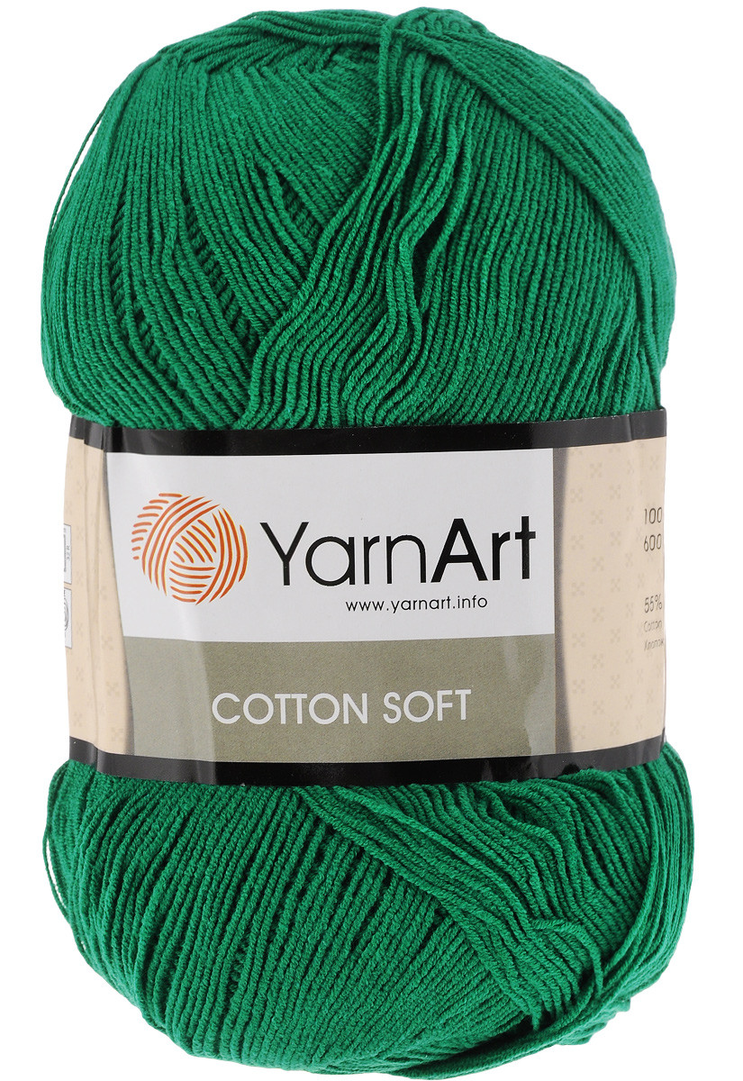 Пряжа YarnArt Cotton Soft цвет 52 зелёный