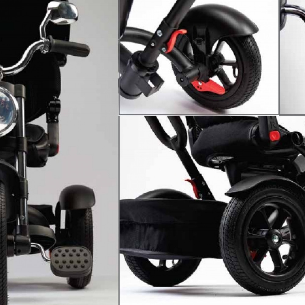 Детский трёхколёсный велосипед Chopper Trike CH1 (черный матовый) надувные колеса 12/10 - фото 6 - id-p34915748