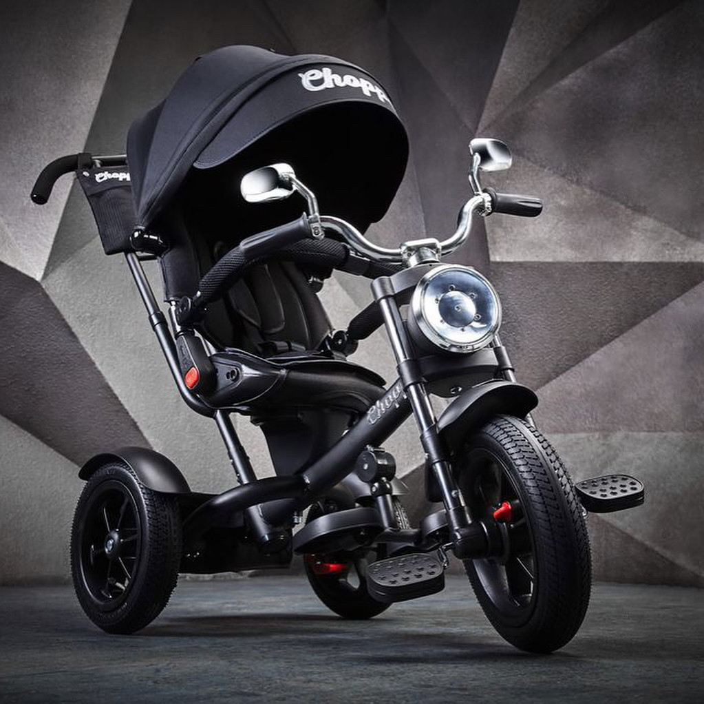 Детский трёхколёсный велосипед Chopper Trike CH1 (черный матовый) надувные колеса 12/10 - фото 3 - id-p34915748