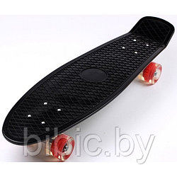 Пенни борд Penny board / скейт со светящимися ПУ колесами Черный