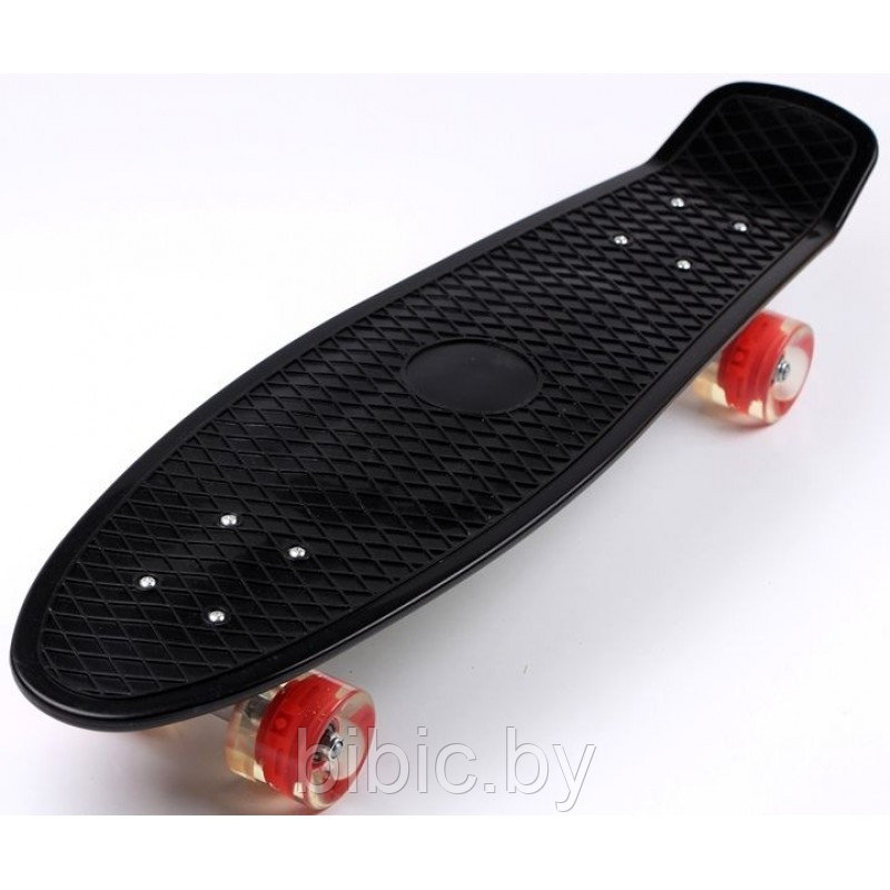 Пенни борд Penny board / скейт со светящимися ПУ колесами, скейтборд светящийся для мальчиков и девочек Черный - фото 1 - id-p117279561