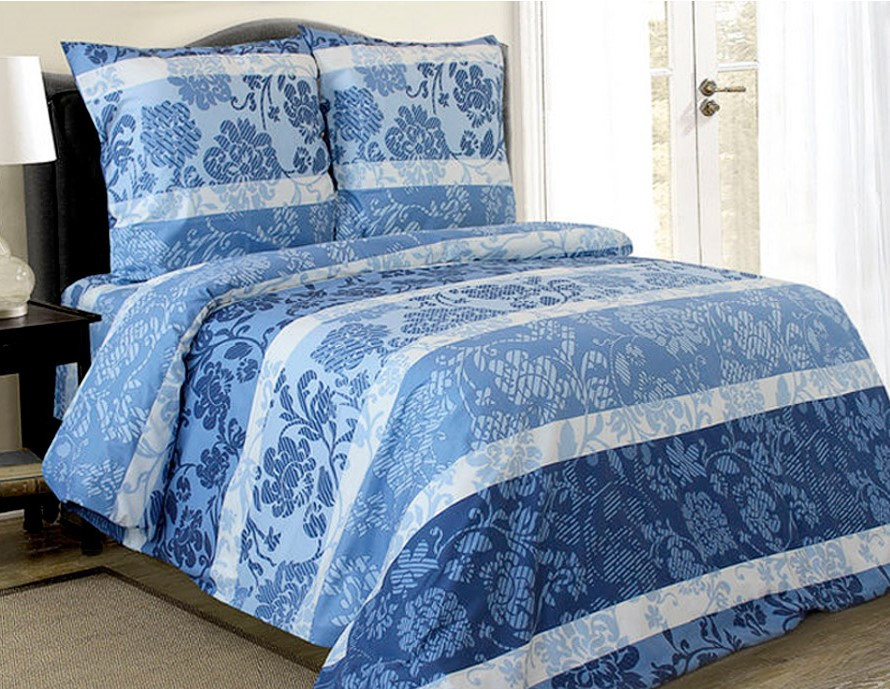 Комплект постельного белья "Бордо. Синий" из бязи - фото 1 - id-p117290203
