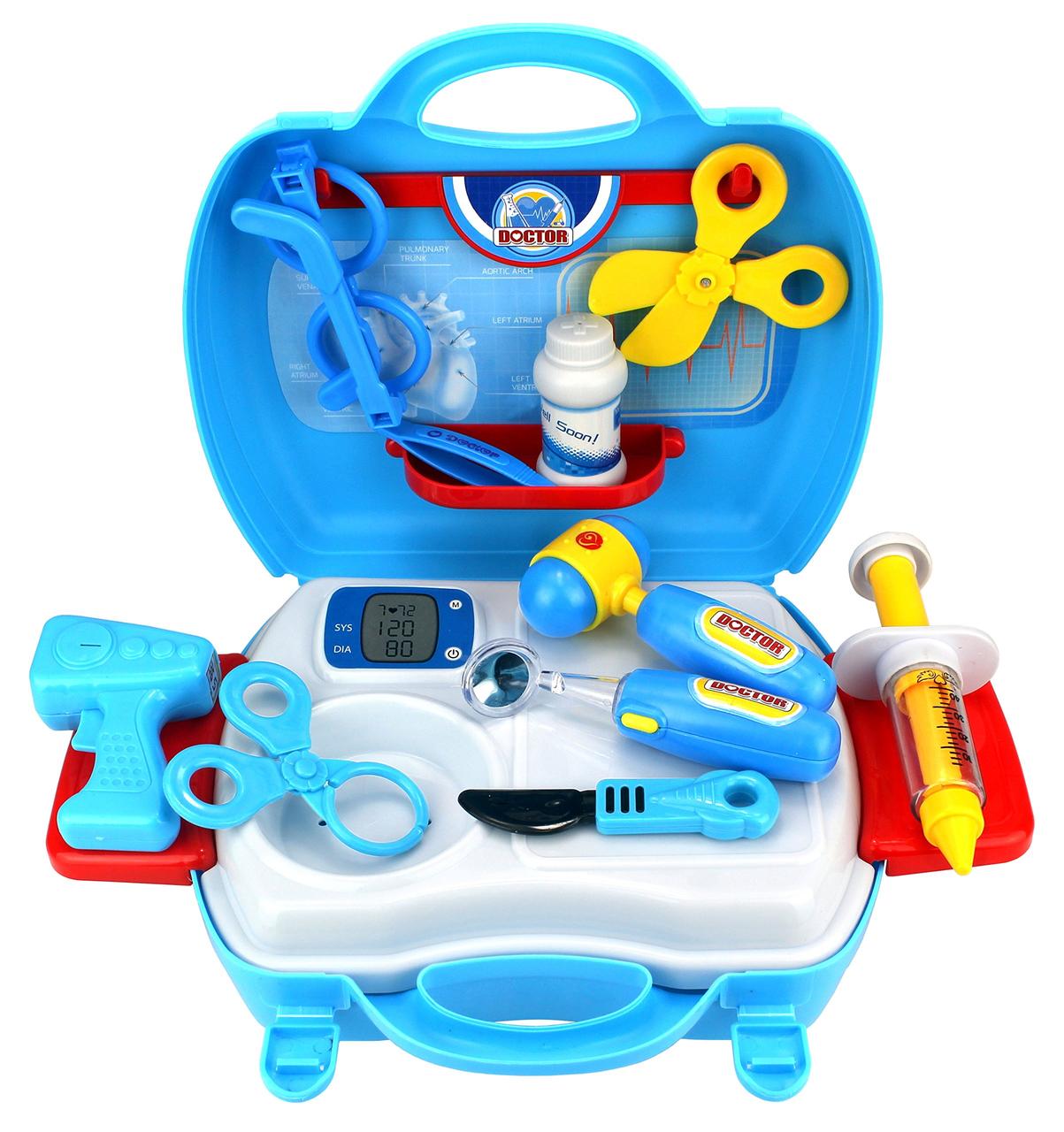 Детский игровой набор доктора арт. 8355 "Юный доктор врач", детский игрушечный набор в чемодане - фото 2 - id-p117290790