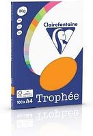 Бумага цветная "Trophée", А4, 80г/м2, 100л., неон, оранжевый неон