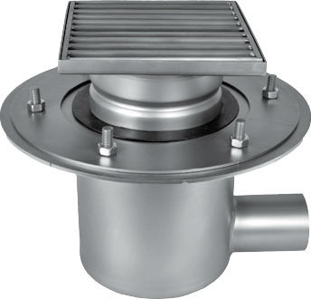 Трап из нержавеющей стали MINI с квадратной решеткой ATT Inox Drain Wm150/50H2