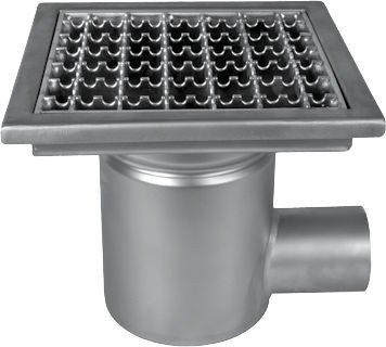 Трап MINI из нержавеющей стали с квадратной решеткой ATT Inox Drain Wm200/50H1 - фото 1 - id-p117294955