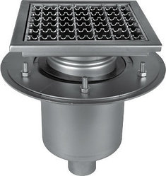 Трап из нержавеющей стали MINI с квадратной решеткой ATT Inox Drain Wm200/50V2