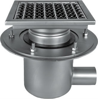 Трап MINI из нержавеющей стали с квадратной решеткой ATT Inox Drain Wm200/50H2 - фото 1 - id-p117295281